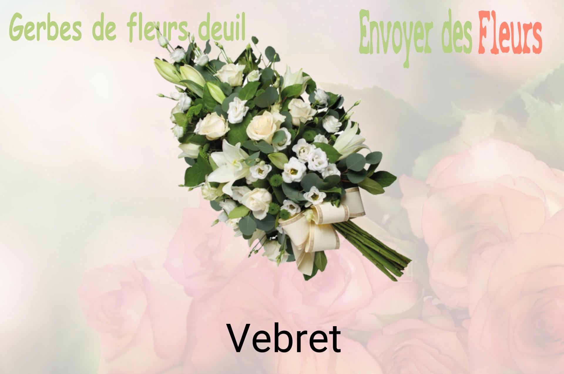 Gerbe de fleurs de deuil livrée à Vebret